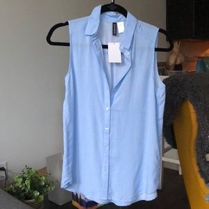 NWT striped chambray sleeveless H&M blouse